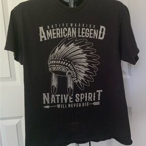 Native Warrior American Legend Will Never Die Tshirt Grunge Distressed Large